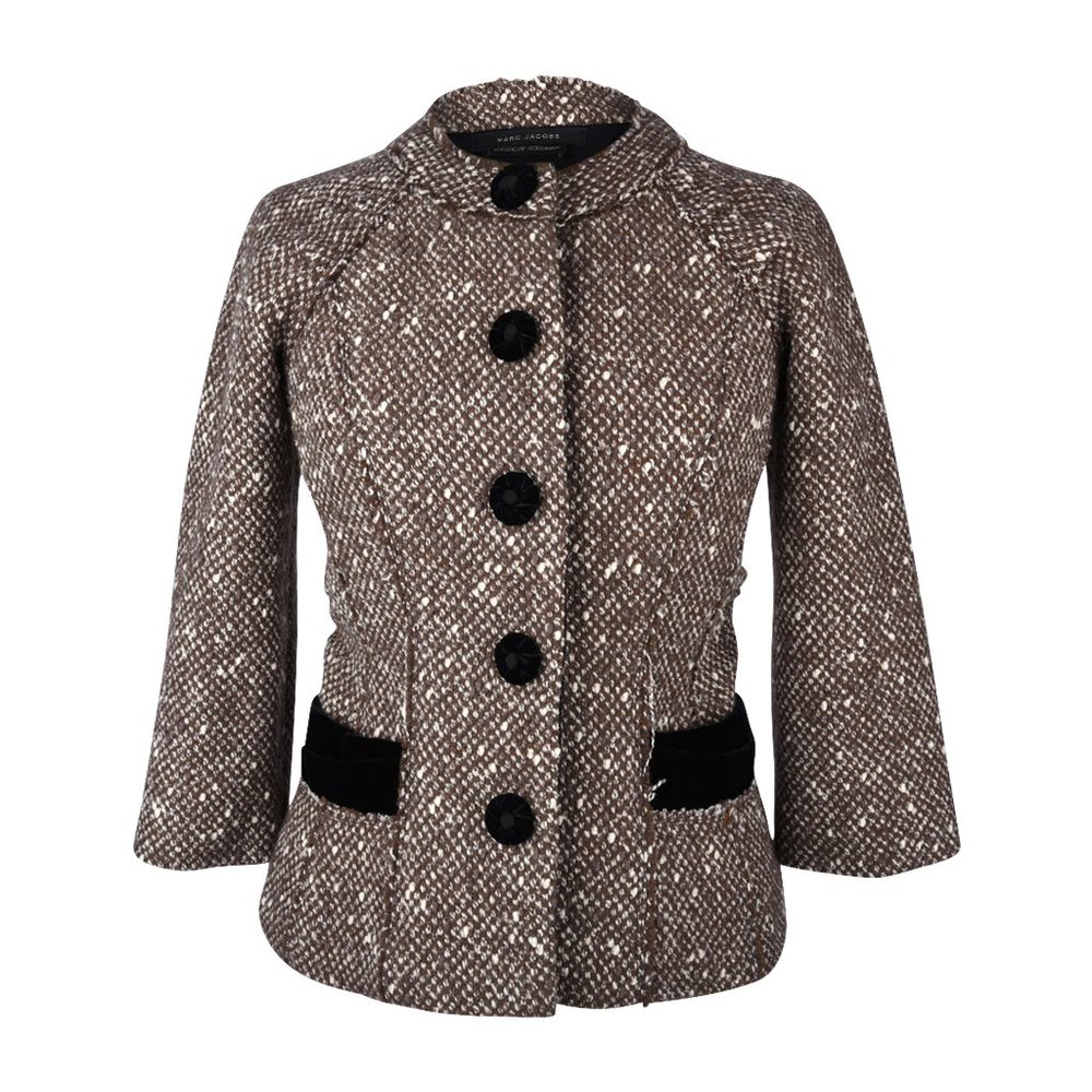 Marc Jacobs Jacket Brown Tweed w/ Velvet Trim fits 4